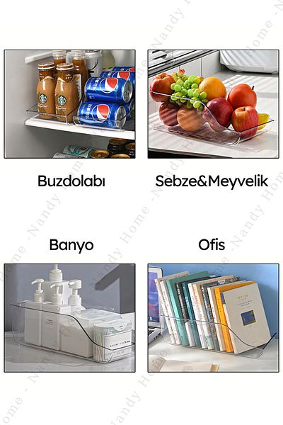Nandy Home Többcélú ital-, hűtőszekrény- és szekrényrendező készlet 2 darabból, kicsi + nagy méretű