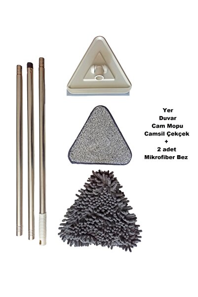 Granvex Üçgen Cam Sil Çekçek, Duvar, Yer Silme Temizlik Seti 2 Adet Farklı Mi...