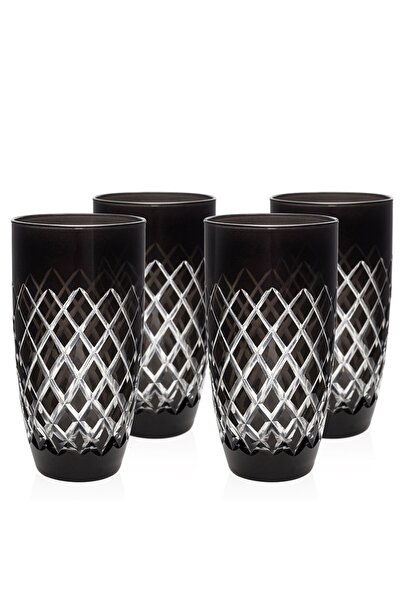 ZM Decor Siyah Meşrubat/su Bardağı 4'lü Set