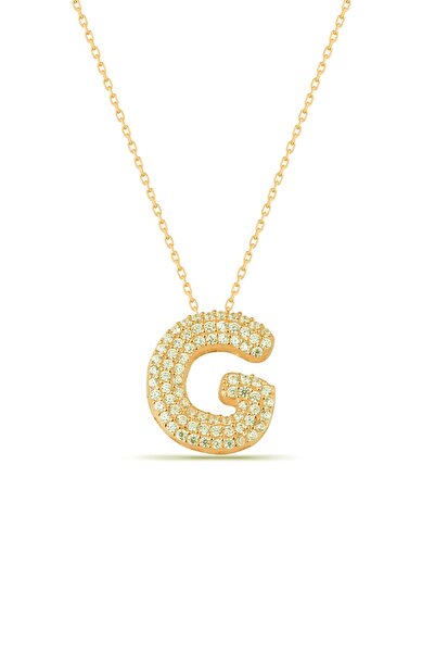 Lia Berto Altın Kaplama G Harfi 925 Ayar Gümüş Kolye