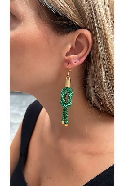 Kutcha Accessories Emerald Gold Light Earrings, Daily Earrings