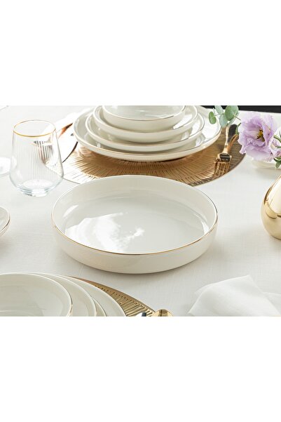 English Home Torino Porselen Çukur Tabak 19 Cm Gold