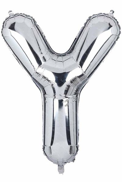 DÜVENCİ TİCARET Silver Colored Letter Foil Balloon - H 80 cm
