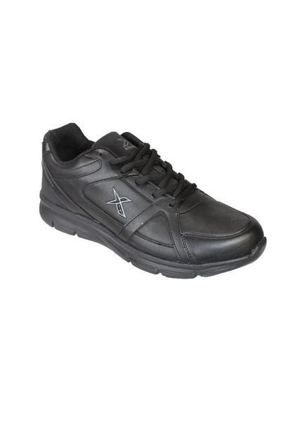 Kinetix Men's Black Leather Laced Sneacer Casual Sports Shoes