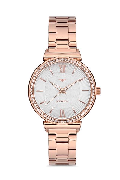 FERRO Rose Steel Cord Women Wrist Watch Fl2994A-1132-C