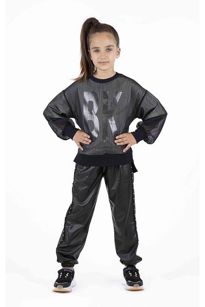 best kids Girl's Black Leather Jogger Pants