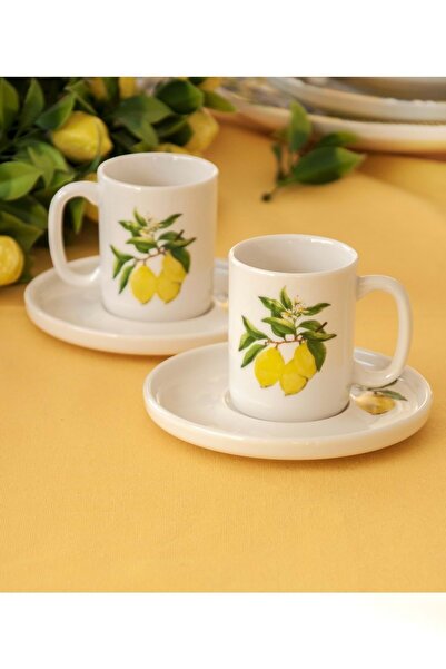 Bursa Porselen Dekor طقم فناجين قهوة ليمون لشخصين