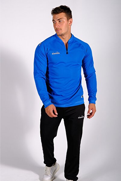 Diadora Nacce 22 - Erkek Mavi Yarım Fermuarlı Eşofman Takımı - Nacce22-ant