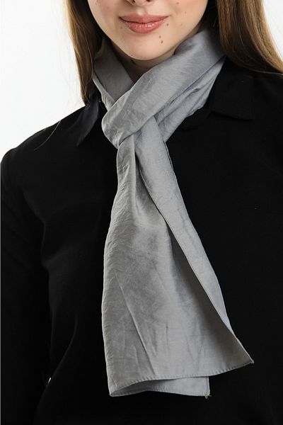Fular Marketi Voile Scarf (Average 30-150 Cm Narrow Size... Not a Shawl!!!! )Gray