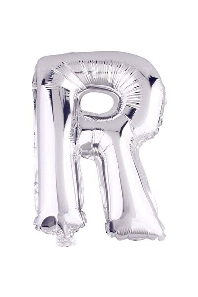 BEST PARTİ 16" Inch 40 Cm Foil Balloon Silver Color Letter ''R''