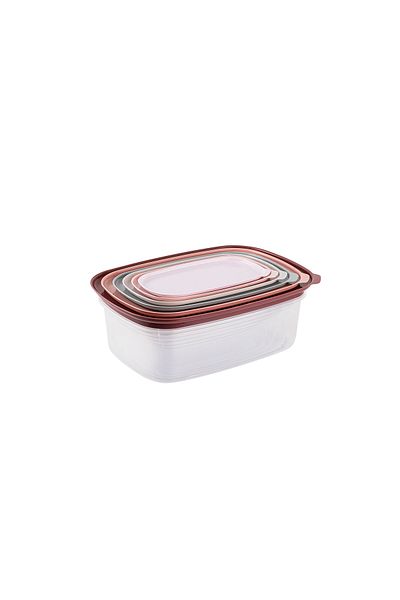 Tantitoni Set of 6 Pink-gray Multi-Colored Plastic Storage Containers