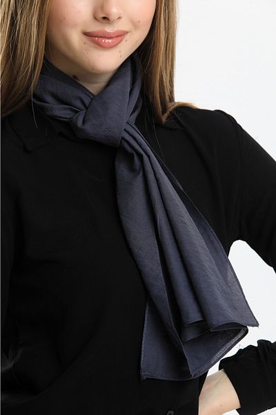 Fular Marketi Voile Scarf (Average 35-150 Cm Narrow Size... Not a Shawl!!!! )Anthracite