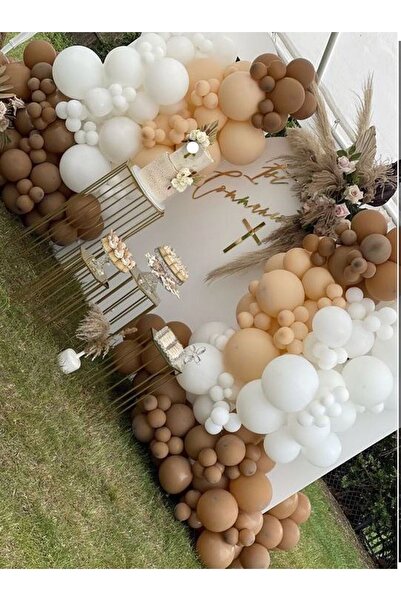 BEST PARTİ Pastel Skin Caramel White And Chocolate Brown Balloons And Balloon...