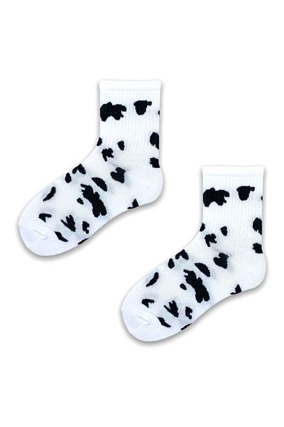 Esinti 5 ζευγάρια Unisex με σχέδιο αγελάδας μαύρο λευκό πολύχρωμες μακριές κάλτσες σετ 5 τμχ