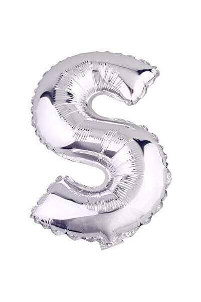 RÖNESANS PARTİ بالون فويل ستار 16 بوصة 40 سم لون فضي حرف ''S''