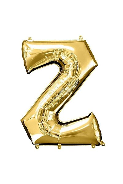 BEST PARTİ 16" Inch 40 Cm Foil Balloon Gold Color Letter ''Z''
