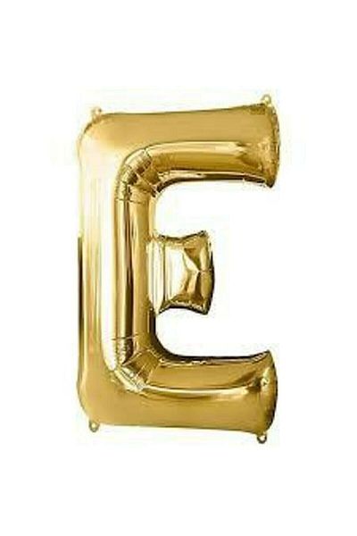 BEST PARTİ Gold Colored 16" Foil Balloon - 40 Cm, Letter''E''