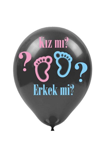 BEST PARTİ Gender Party Printed Balloon, Girl or Boy, 5 Pieces