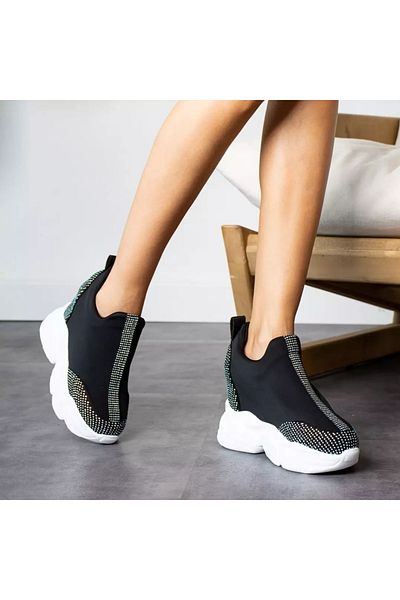 Lady Negru - Pantofi sport pentru damă cu toc pană