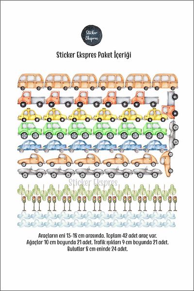 Sticker Ekspres Set de autocolante de perete pentru vehicule colorate