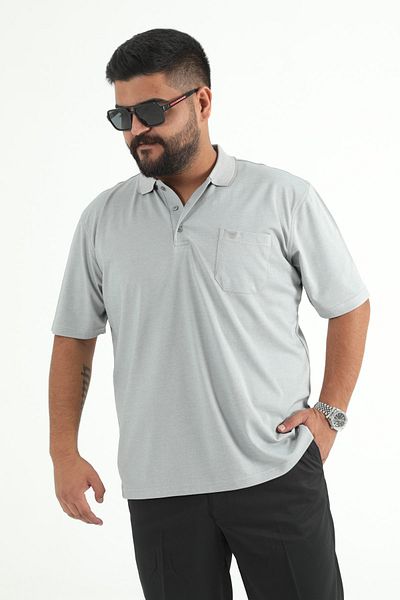 ModaPlaza Men's Large Size Polo Neck Tshirt 1001-1