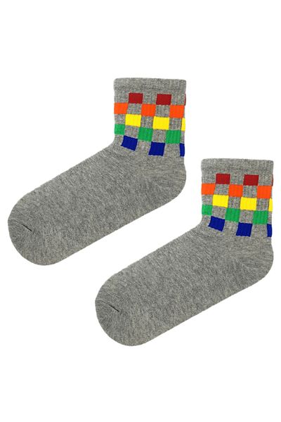 Esinti Ανδρικές κάλτσες Socket Long Socks Γυναικείες χτενισμένες βαμβακερές κάλτσες με πολύχρωμα σχέδια 4 τεμαχίων