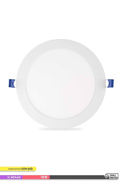 ACK Led Dünyam 18w Sıva Altı Yuvarlak Led Panel Armatür Beyaz Gövde 3000k Gün...