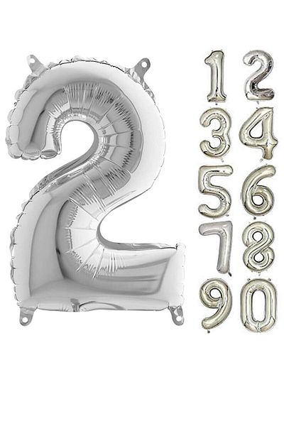 Mini Parti Mini Party Store Figure Foil Balloon Silver 80 Cm 2
