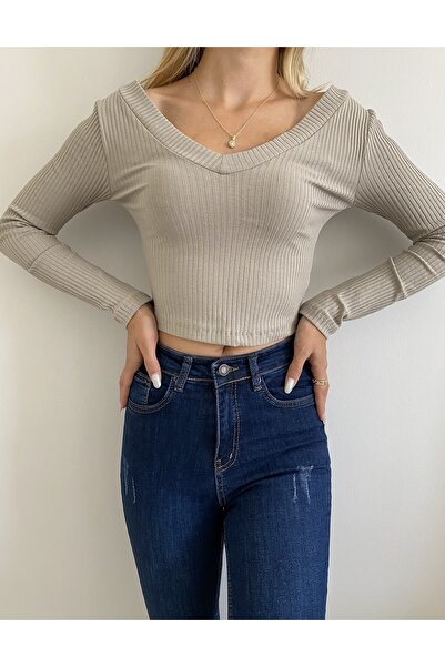 Blue Dress Front Back V Neck Blouse