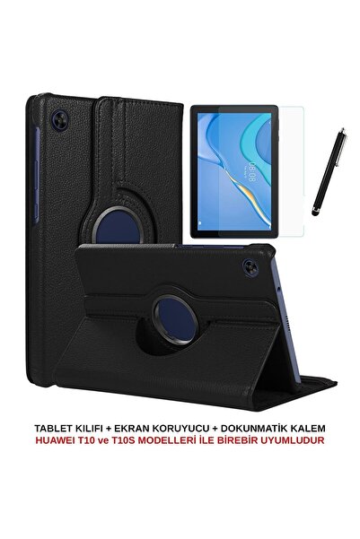 TEKNETSTORE Huawei Matepad T10 9.7 Inch Case Compatible Rotatable Case Screen Protector Touch Pen Set