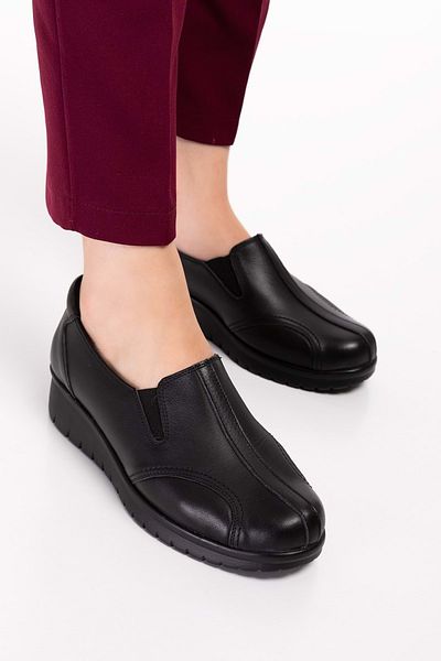 Gondol Pantofi de damă din piele naturală speciali pentru proeminența osoasă Elnr.5778 - Negru - 39