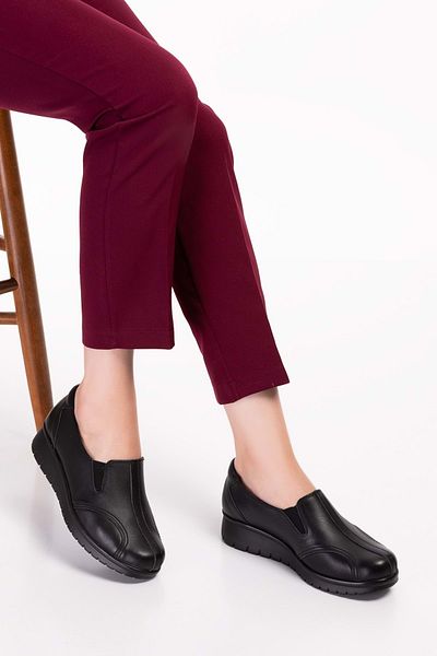 Gondol Pantofi de damă din piele naturală speciali pentru proeminența osoasă Elnr.5778 - Negru - 39