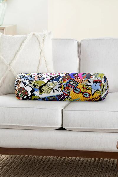 Realhomes Popart Desenli Özel Tasarım Dijital Baskılı Modern Iç Dolgulu - Fer...