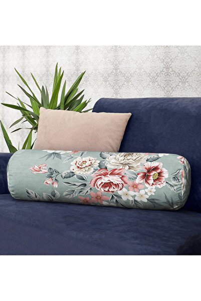 Realhomes Renkli Zemin Üzerinde Çiçek Desenli Modern Iç Dolgulu - Fermuarlı S...
