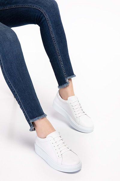 Gondol Pantofi sport cu talpă anatomică din piele naturală Ell.6839 - Alb - 42