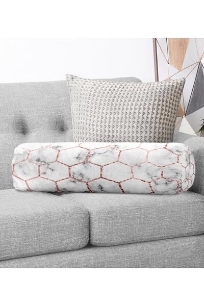 Realhomes Jastuk mekog cilindričnog oblika sa digitalnim štampanim uzorkom mr...