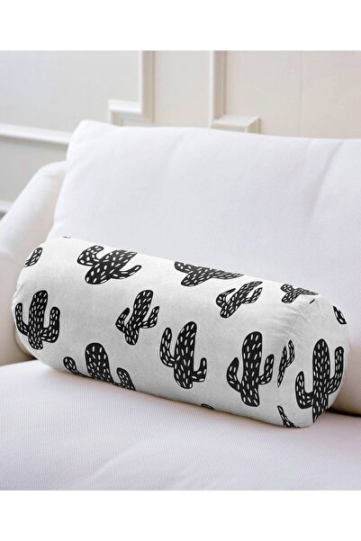 Realhomes Umplut interior decorativ cu model cactus alb-negru - cilindru din ...