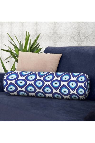 Realhomes Nazar Boncuğu Motifli Dijital Baskılı Modern Iç Dolgulu - Fermuarlı...