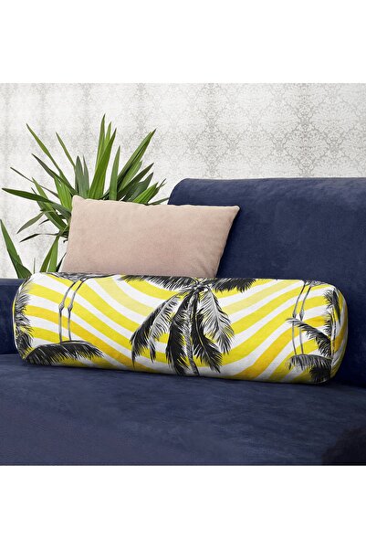 Realhomes Jastuk u obliku cilindra sa flamingo uzorkom, digitalno štampan, un...