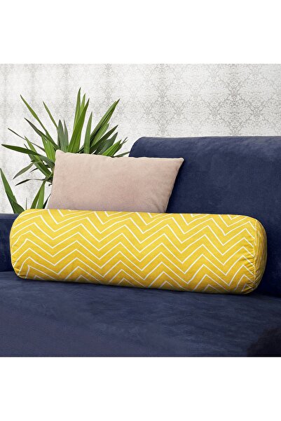 Realhomes Pernă cerc cilindră din piele de căprioară, căptușită interioară mo...