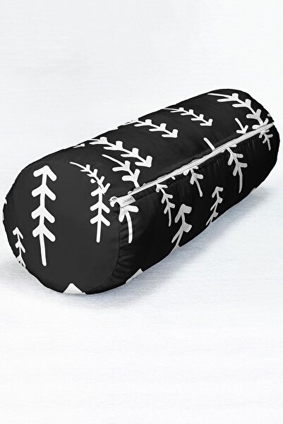 Realhomes Pernă modernă moale în formă de cilindru Pernă cu model de pin alb ...