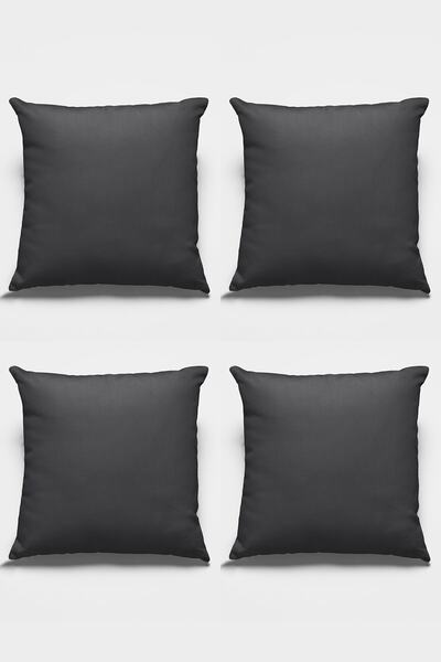 Viva Home 4 bucăți 43x43cm, antracit, cu pene de păsări thailandeze, țesătură premium, husă decorativă pentru pernă cu două fețe Krl001