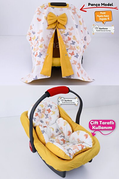 Umaybebek 3 Parça - Puset Örtüsü, Bel Destekli Puset Minderi, Puset Çarşafı, ...