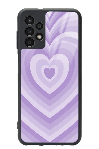 Spoyi Samsung A-13 Lilac Heart Design Glossy Phone Case