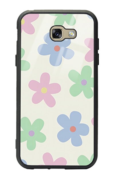 Spoyi Samsung A7 (2017) Nude Çiçek Tasarımlı Glossy Telefon Kılıfı