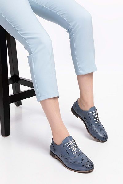 Gondol Pantofi casual cu talpă anatomică din piele naturală Esfa.109 - Albastru - 36