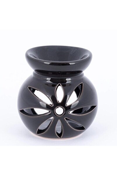Zencifre Seramik Lotus Buhurdanlık Siyah