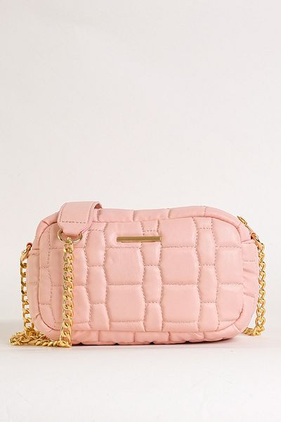 Çantacımstore Women's Chain Quilted Mini Crossbody Bag Powder 3050