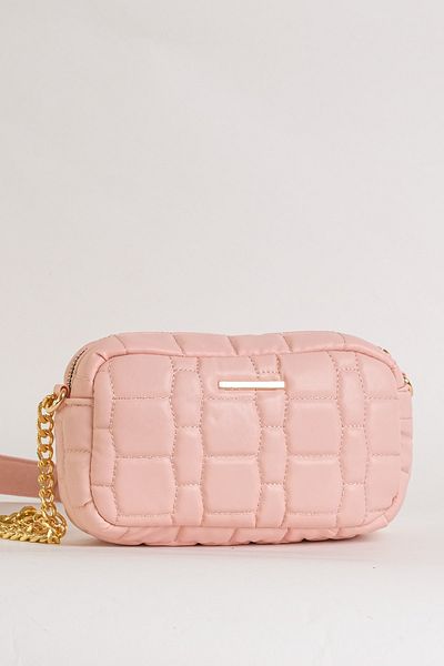 Çantacımstore Women's Chain Quilted Mini Crossbody Bag Powder 3050