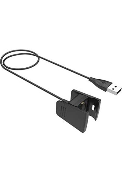 Coverzone Fitbit Charge 2 Ile Uyumlu Akıllı Saat Usb Şarj Kablosu Siyah